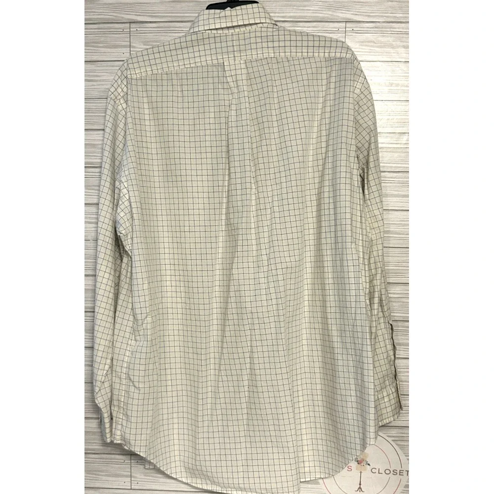 Ralph Lauren Long Sleeve Yarmouth Men's‎ Size 16  1/2 34/35 Yellow Checkered